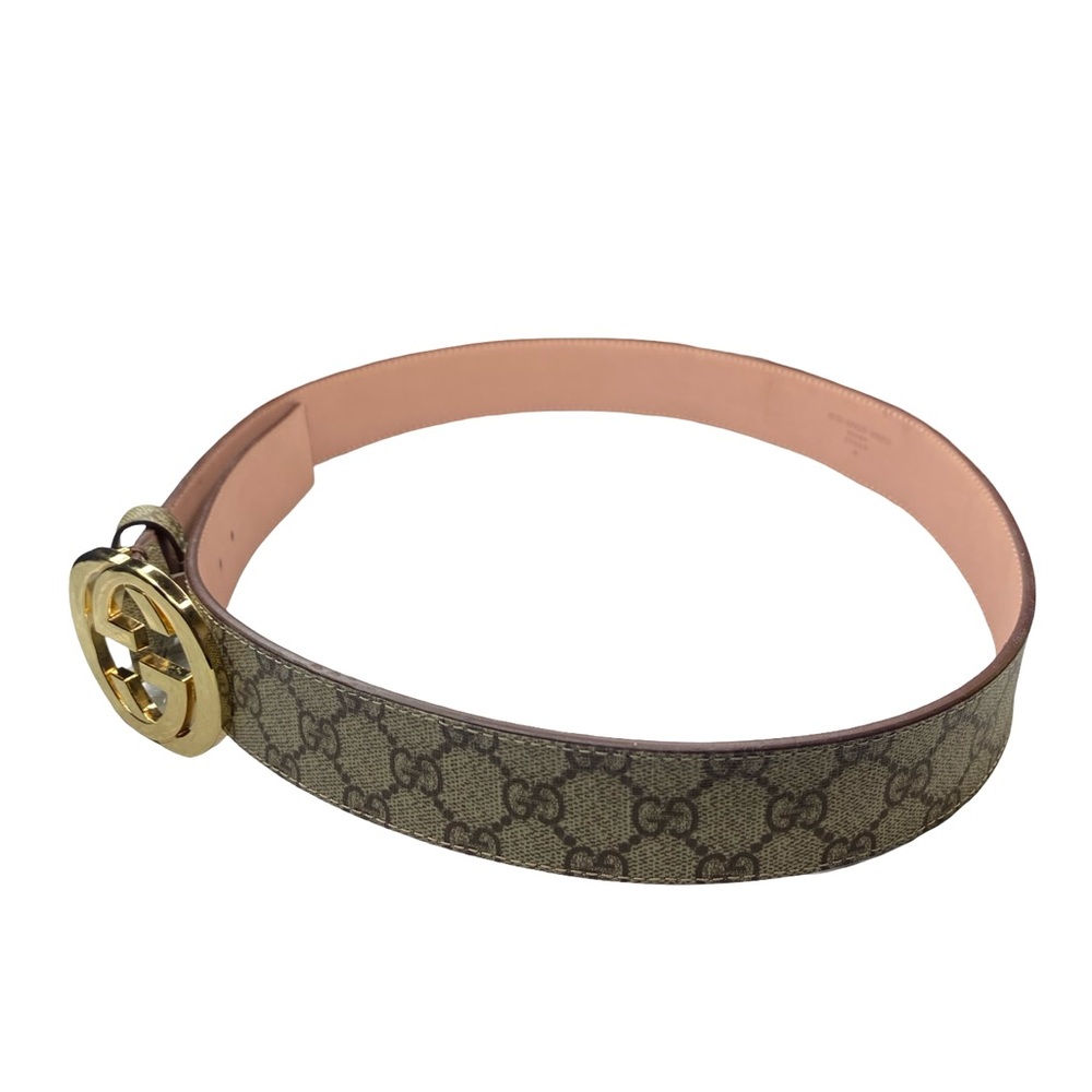 Gucci Beige and Gold Signature Belt - Picture 4 of 9